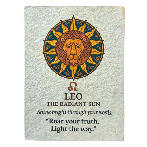 Produse noi - Agenda Zodiac realizata din hartie Lotka in stil tibetan - Leu