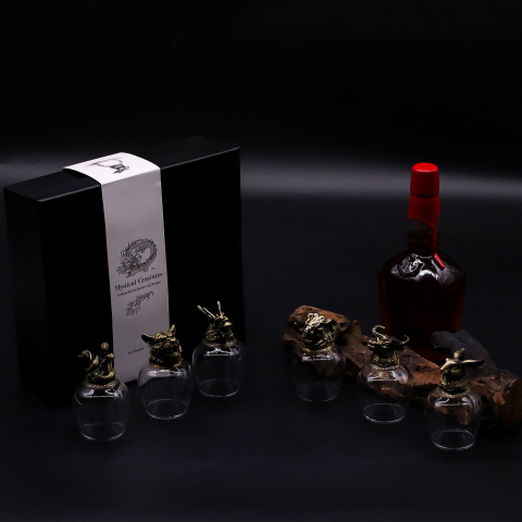 Set 6 pahare mari creaturi mistice bronz antichizat - Mistic [7]