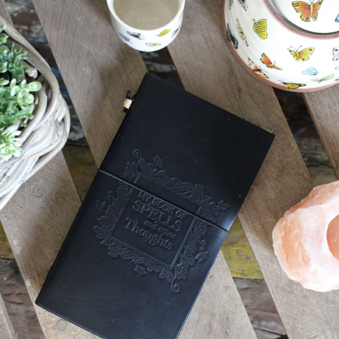 Agenda din piele naturala cu mesaj - My book of spells and other thoughts [2]