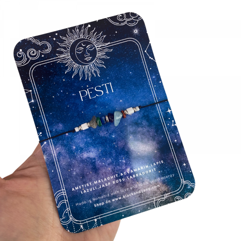 Zodii - Bratara cu 6 cristale pentru Zodia Pesti