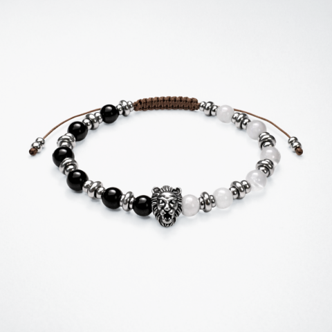 Barbati - Bratara barbati cu turmalina neagra si selenit - protectie energetica