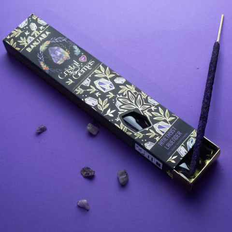 Produse noi - Betisoare parfumate lucrate manual premium cu cristale - Ametist - Lavanda