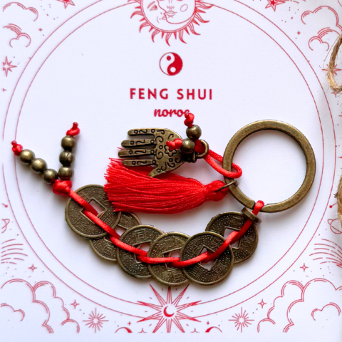Mini set Feng Shui cu monede chinezesti, hamsa, palo santo si cristale - noroc [2]