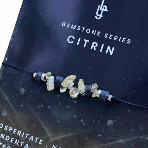Bratara cu cristale de Citrin Essentials Black - abundenta si succes [1]