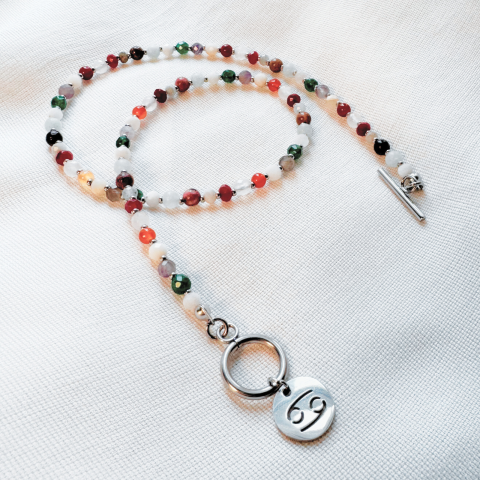 Coliere - Colier la baza gatului argintiu cu cristale - zodia Rac