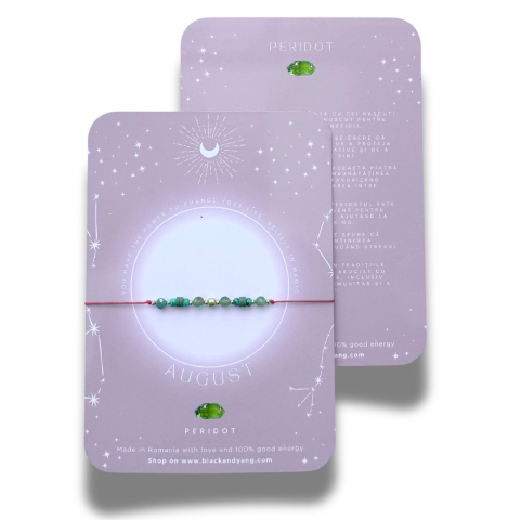 Zodii - Bratara semipretioasa norocoasa cu cristalul lunii de nastere - August - Peridot