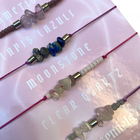 Set bratari din ametist, piatra lunii, lapis lazuli si cuart transparent [1]