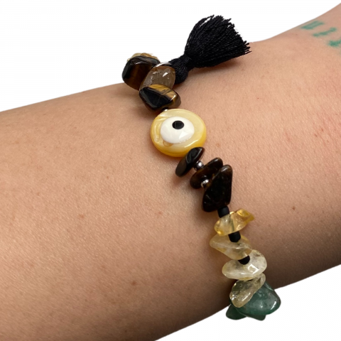 Bratara Evil Eye cu 3 cristale semipretioase [2]