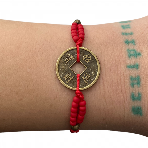 BRATARA MONEDA CHINEZEASCA FENG SHUI ROSIE - NOROC [2]