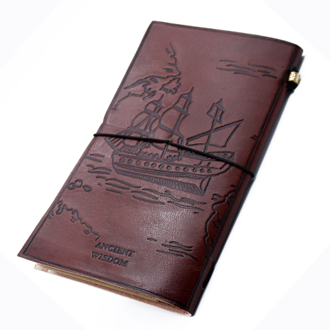Agenda din piele naturala cu mesaj - Out family adventure book [1]