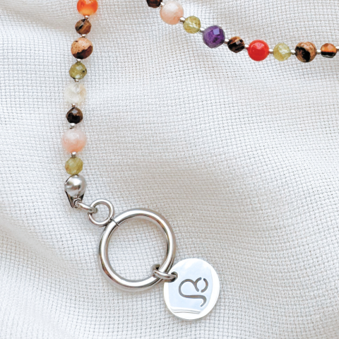 Colier la baza gatului argintiu cu cristale - zodia leu [1]