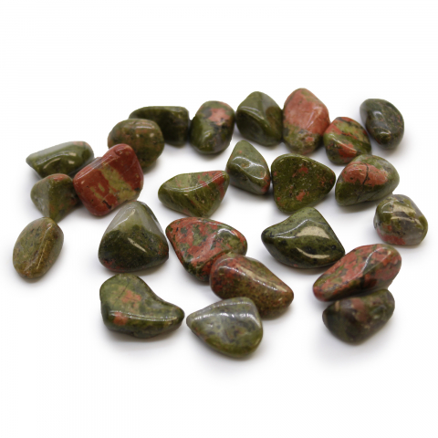 Pietre semipretioase si cristale naturale - Unakite piatra rulata 1 - 3 cm - vindecare si crestere personala