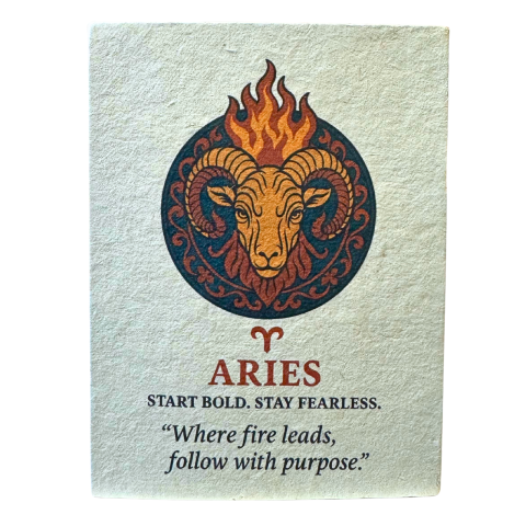 Produse noi - Agenda Zodiac realizata din hartie Lotka in stil tibetan - Berbec