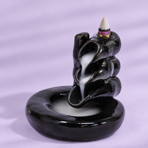 Cele mai populare - Suport ceramic aromaterapie conuri parfumate cascada / fum curgator backflow - Bambus