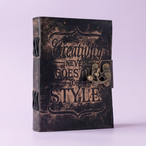 Cele mai populare - Agenda / Jurnal din piele naturala embosata cu inchidere metalica - Creativity never goes out of style