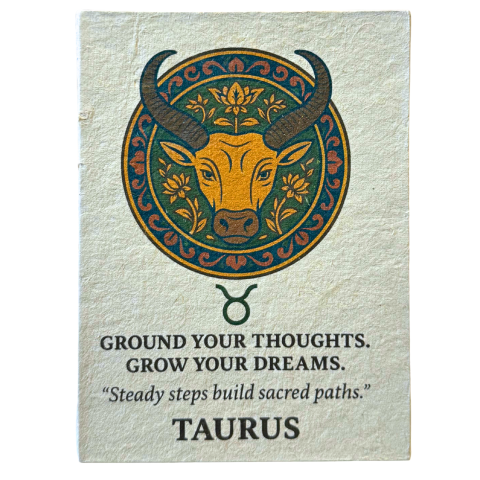 Produse noi - Agenda Zodiac realizata din hartie Lotka in stil tibetan - Taur