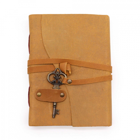 Agenda / Jurnal din piele camel cu cheie [5]