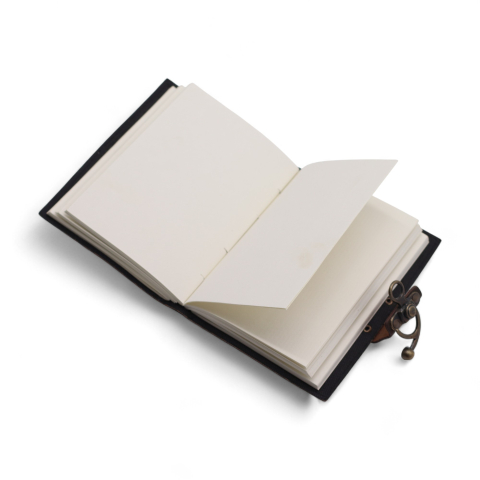 Agenda / Jurnal din piele naturala cu inchidere metalica imprimata cu mesaj motivational - Never Give Up [2]