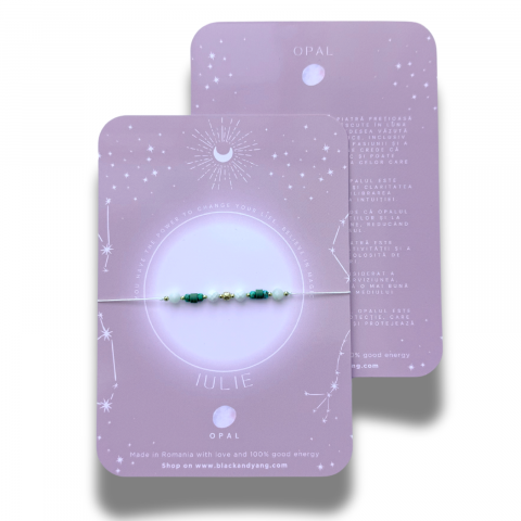 Zodii - Bratara semipretioasa norocoasa cu cristalul lunii de nastere - Iulie - Opal