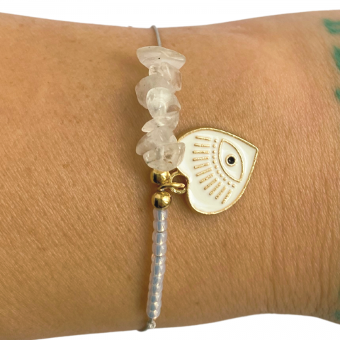 Bratari - Bratara Cuart transparent Evil Eye - eliberare de stres si determinare