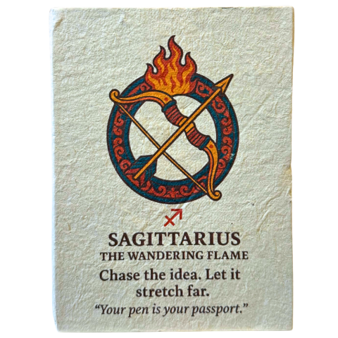 Produse noi - Agenda Zodiac realizata din hartie Lotka, in stil tibetan - Sagetator