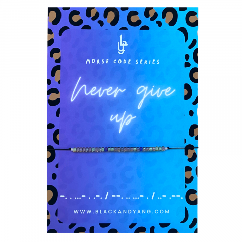 Bijuterii Cod Morse - Bratara cod morse cu mesaj - Never give up
