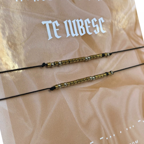 Set bratari cod morse cu mesaj Te iubesc [1]