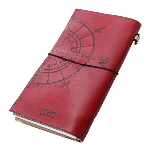 Agenda din piele naturala rosie cu mesaj - And so the adventure begins [1]