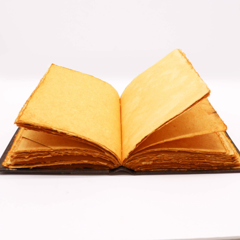 Agenda mare din piele vintage cu pagini zimtate si decor metalic - Luna [3]