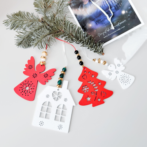 Pietre semipretioase si cristale naturale - Set decoratiuni craciun / brad cu cristale