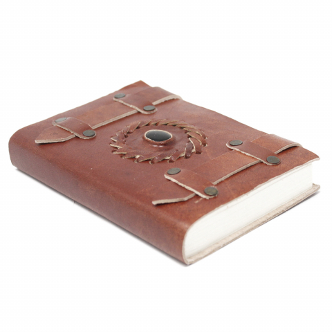 Agenda din piele cu curele - onix negru [1]