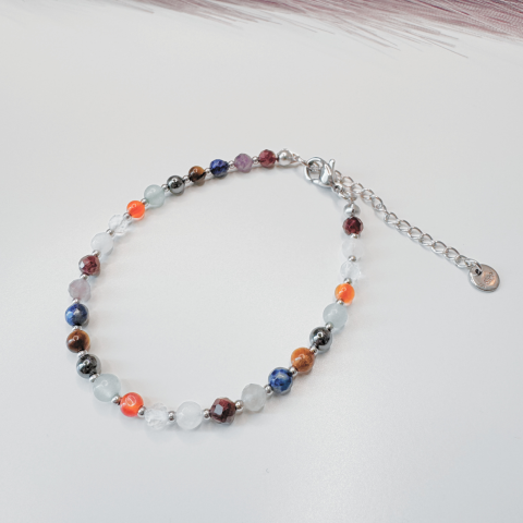 Bratara reglabila argintie cu cristale - zodia Taur