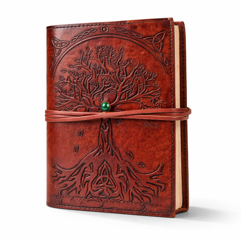 Agende si Jurnale - Agenda / Jurnal din piele cu copacul vietii si snur