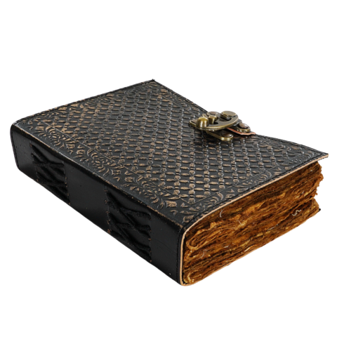 Produse noi - Agenda / Jurnal din piele naturala cu pagini tip pergament si inchidere metalica - Antique