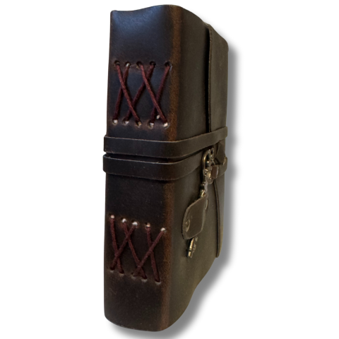 Agenda / Jurnal din piele naturala cu pagini tip pergament si inchidere metalica - Cheie [5]