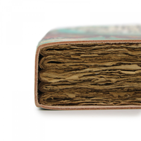 Agenda / Jurnal din piele vintage cu imprimeu fluture si mesaj, margini zimtate [4]