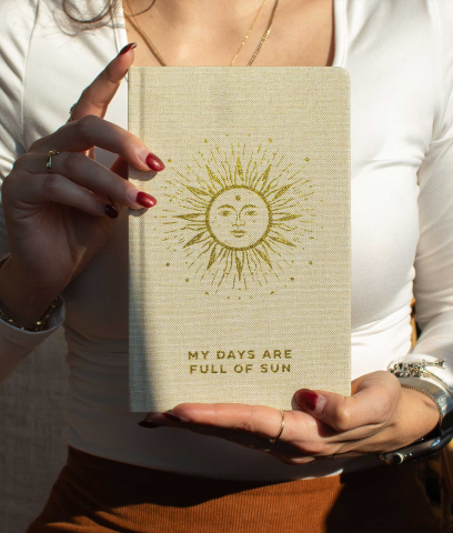 Agenda / Jurnal spiritual de recunostinta cu folie metalizata aurie - Soare [6]