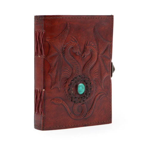 Cu pagini simple sau liniate - Agenda / Jurnal vintage din piele - Dragon