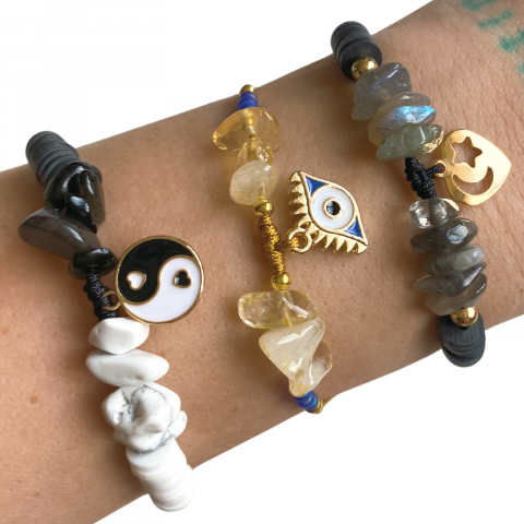 Bratara Cristal de Citrin cu pandantiv Evil Eye - prosperitate si succes [2]