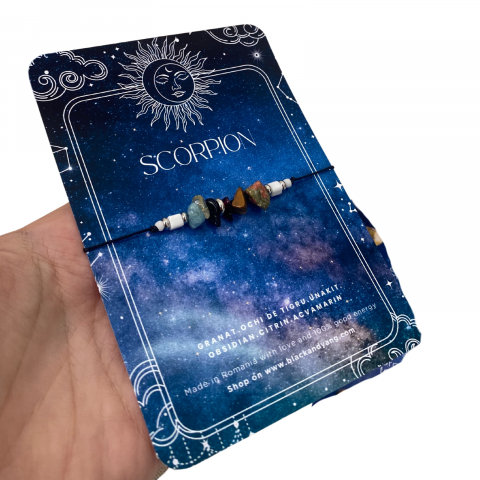Zodii - Bratara cu 6 cristale pentru Zodia Scorpion