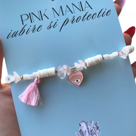 Bratara Cuart roz Pink Mania - Iubire si protectie [2]