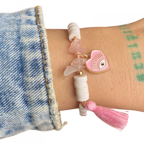 Bratara Cuart roz Pink Mania - Iubire si protectie [1]