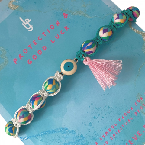 Bratara Evil Eye Blue Pink - Protectie si noroc [2]