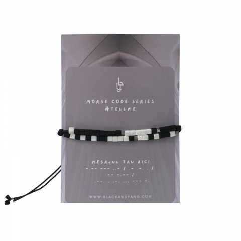 Bijuterii Personalizate - Bratara personalizata Cod Morse - Black & White