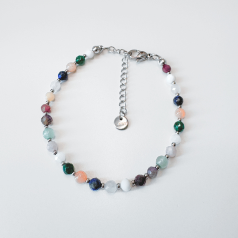 Produse noi - Bratara reglabila argintie cu cristale - zodia Balanta