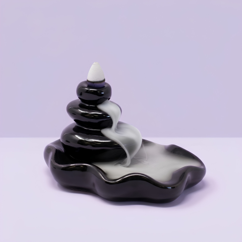 Suport ceramic aromaterapie conuri parfumate cascada / fum curgator backflow - Stone