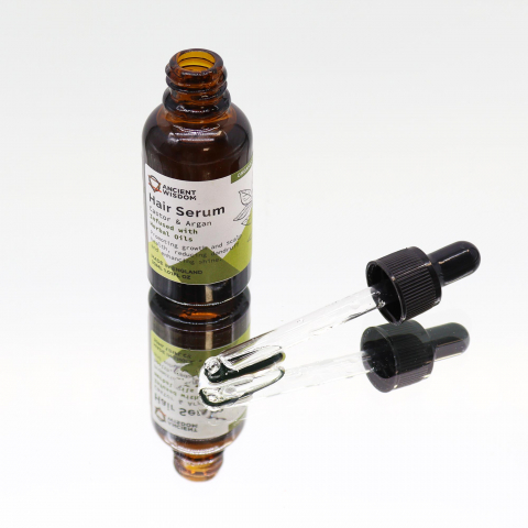 Serum tratament organic pentru par cu ulei de ricin, ulei de argan si plante - scalp sanatos, elasticitate si stralucire [1]