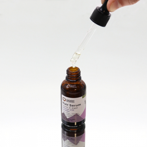 Serum tratament organic pentru par cu ulei de ricin si ulei de argan si ulei de lavanda - fortifiere si hidratare [2]
