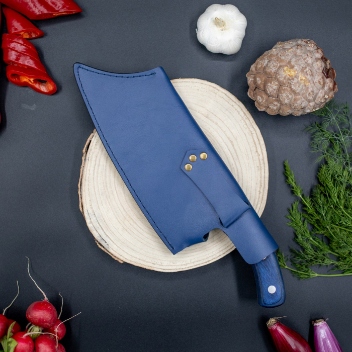 Сатър Blue Angus, кухня и къмпинг, изковано покритие, лилава стомана 4Cr13, дръжка от дърво Pakka, 30,5 cm [10]