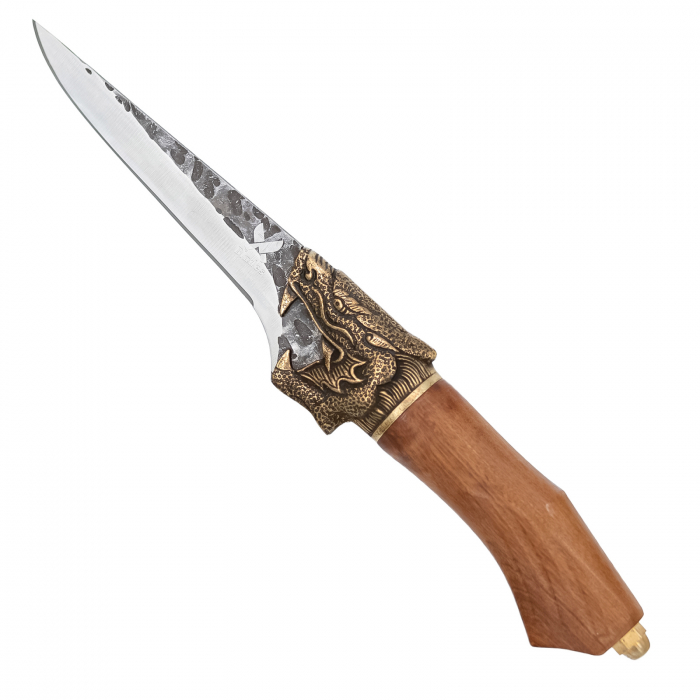 Нож Golden Dragon III, кухня и къмпинг, ковано покритие, стомана 7Cr17, дръжка от палисандрово дърво, 28.5 cm [1]